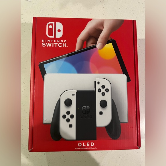 Nintendo - Switch – OLED Model w/Joy-Con - White (Brand New) + Game - Picture 2 of 6